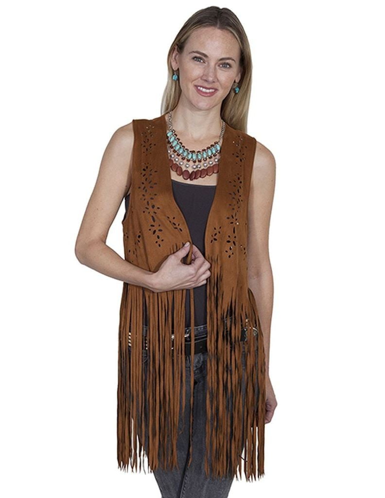 Scully Western Vest Womens Sleeveless Long Fringe Vest HC226