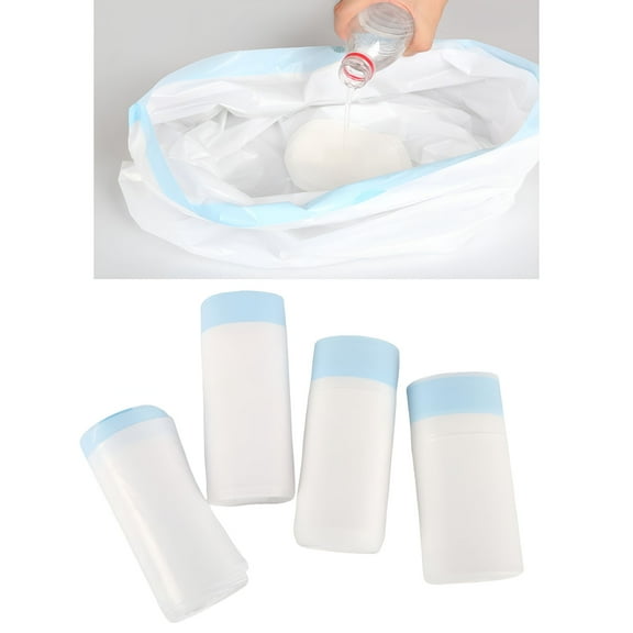 ACDANC Commode Liners Toilet Bags Drawstring Bag with Absorbent Pad Portable Disposable