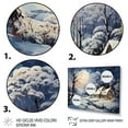 thumbnail image 3 of Designart "Winter Cottage Magic Christmas Scenery IV" Landscapes Framed Wall Art Decor - Traditional Blue Winter Landscape Living Room Framed Canvas Art, 3 of 6