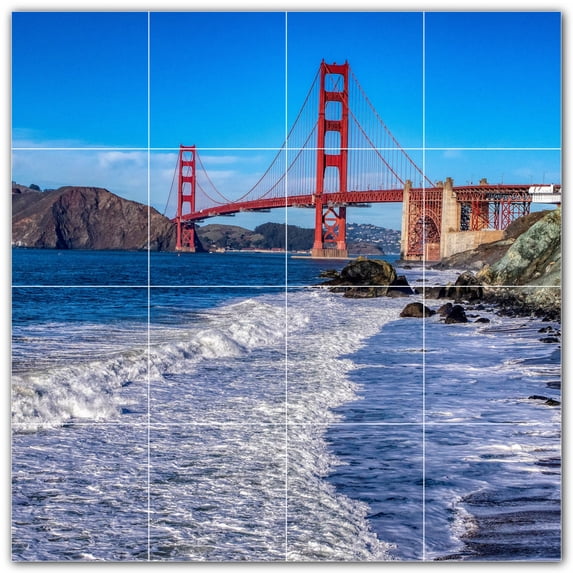 Picture-Tiles.com: Bridge Ceramic Tile Wall Mural WAL500253-44XL. 48"W x 48"H using (16) 12" x 12" Ceramic Tiles-Satin Finish