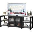 thumbnail image 2 of Entertainment Center With 2 Doors & Open 4 Cubby Spaces Furniture for Tv Stands TV Table for Living Room Bedroom Stand Cabinet My Lux Decor Round, 2 of 8