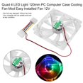 thumbnail image 4 of New Arrival Quad 4 LED Light 120mm PC Computer Case Cooling Fan Mod Easy Installed Fan 12V, 4 of 8
