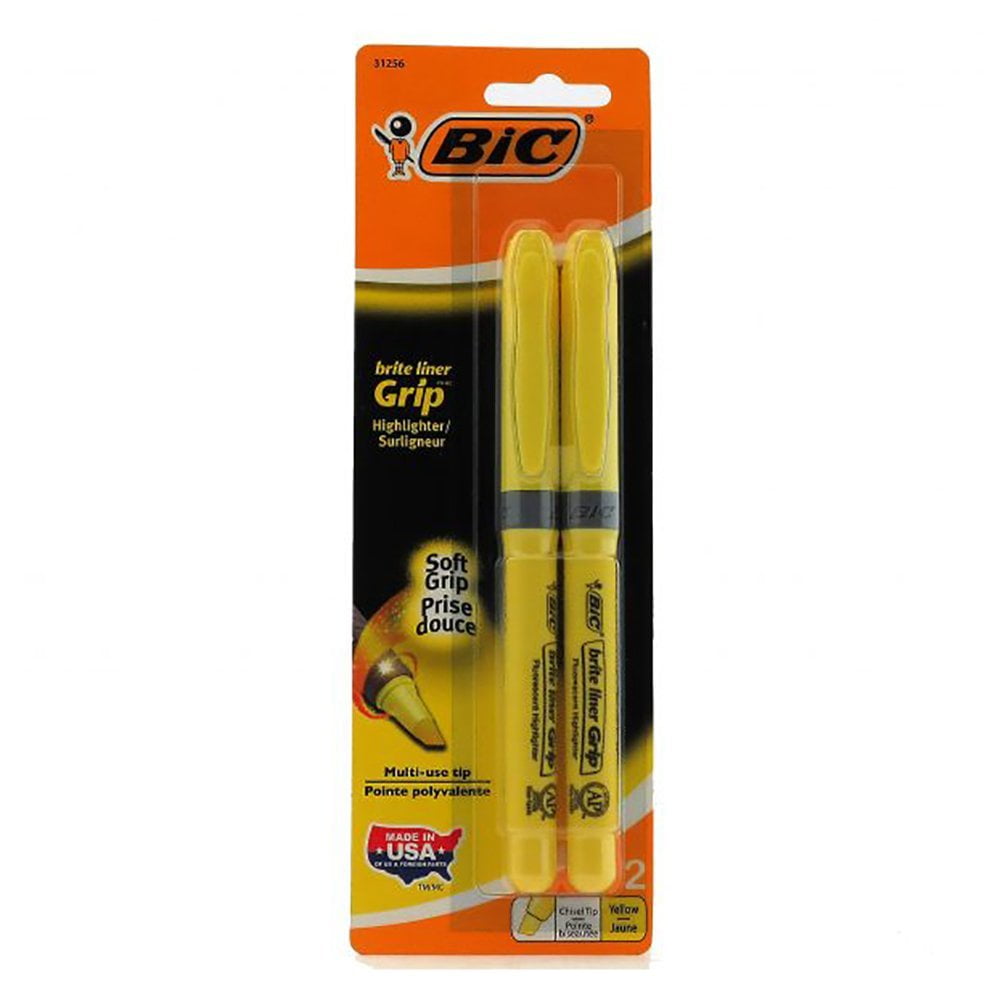 BIC Grip Highlighter Yellow (2 Count) Walmart Canada