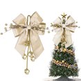 thumbnail image 1 of Christmas Tree Topper Bows, Red Christmas Bows Red and Gold Bows for Christmas Tree Decorations Velvet Ribbon Bows with Baubles for Wreath, Cabinet, Staircase, 1 PC, 1 of 5