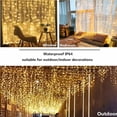 thumbnail image 4 of Juhefa String Lights Curtain Lights with Remote,7.9' L x 5.9' W 144-Bulb USB Plug-in LED Light for Wedding Home Bedroom Decor,Warm White, 4 of 6