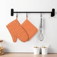 thumbnail image 6 of Honeii Orange And White Polka Dot patten Oven Mitts and Pot Holders Sets, Baker Oven Mitts, Mittens for Kitchen Decor, Baking Lover over Gloves Gifts, 6 of 7