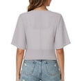 thumbnail image 3 of Dwellite Women's Chiffon Bolero Dress Cover Up Summer Shrug Dressy Cardigan Beach Outfits White S, 3 of 4