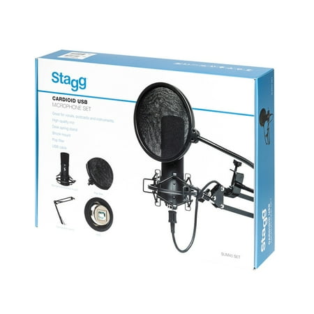 Stagg Sum45 Set Cardioid USB Mic Stand Shock Mount Pop Filter Cable Podcast price history on PriceWatchPro