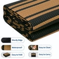 thumbnail image 7 of HIWEAVER 8' x 10' Black/Brown Outdoor Rug PP Plastic Straw Woven Waterproof Patio Rug with Border Portable Outside Carpet for Balcony Deck Picnic Garden Decor, 7 of 7