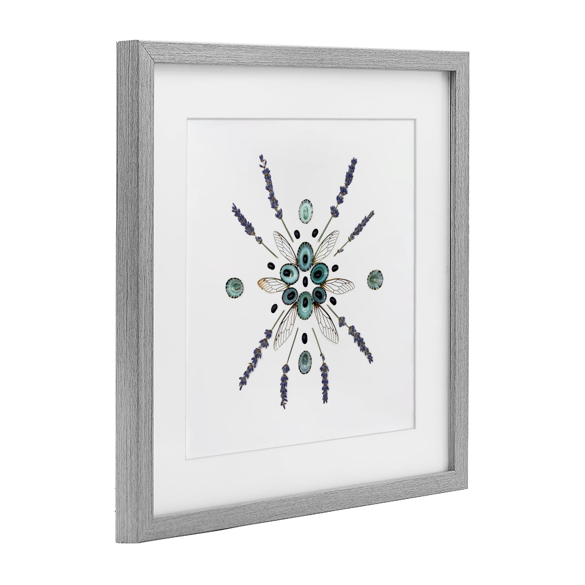 Stupell Industries Lavender & Delicate Wings Gray Framed Print Under Glass, design by Beth Adoette