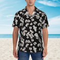 thumbnail image 2 of Balery Daisies Flowers Camisas hawaianas de manga corta para hombre, camisas playeras de corte holgado, camisas de vacaciones con botones,Medium, 2 of 7