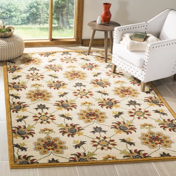 SAFAVIEH Newbury Christopher Floral Area Rug, Ivory/Gold, 8' x 10'