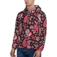 thumbnail image 2 of Hoodies for Men - Red Gray Black Paisley Long Sleeve Comfrt Men'S Fashion Hoodies & Sweatshirts, Sweatshirts for Men Hoodies Pullover Clothing Clothes with Pouch, 2 of 7