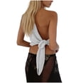 thumbnail image 5 of Hilenly Crochet Beach Cover Ups for Women Sheer Asymmetrical Knit Poncho Tops Shawl Cape Top Swimsuit Coverup, 5 of 6