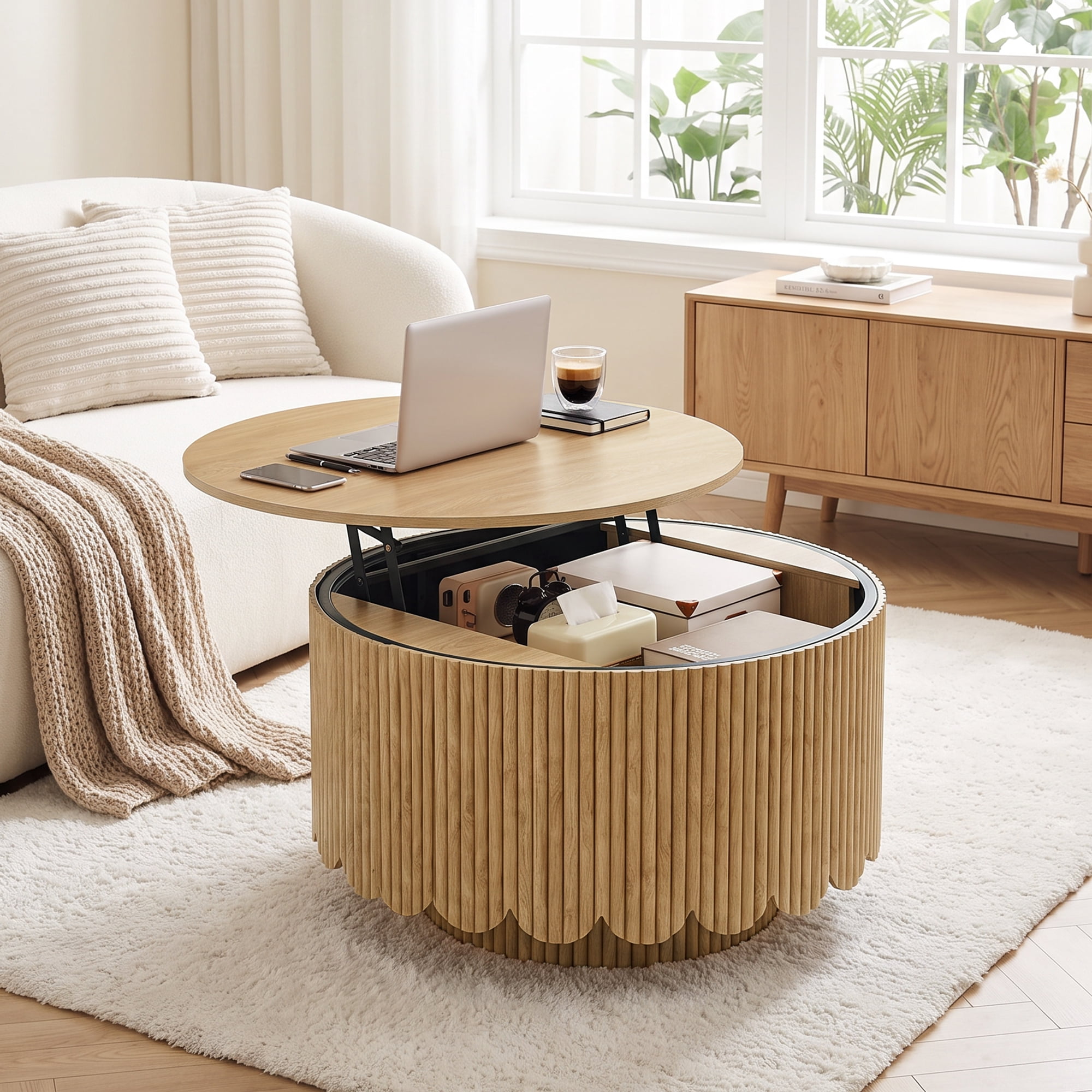 Safavieh, Coffee Table, 34 in. W x 34 in. D x 12 in. H, Brown