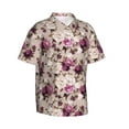 thumbnail image 2 of Uemuo Rose Flowers Printed Regular Fit Short Sleeve Casual Hawaiian Shirt for Men,Aloha shirt,Tropical shirt,Floral print shirt,Vacation Beach shirt-, 2 of 9