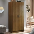 thumbnail image 2 of Madesa Armoire de Rangement à 2 Portes avec Grand Espace d'Étagères 31"L Armoire Utilitaire Placard Unité d'Organisation Moderne pour Entrée et Chambre - Brun, 2 of 6