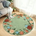 thumbnail image 5 of Garvee Round Area Rugs, 4'x4' Washable Rugs Ultra Soft Print Carpet,Non-Slip Low Pile Rug Distressed Indoor Floral Rugs for for Office Living Room Dining Room,Green, 5 of 8