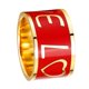 thumbnail image 1 of Anillo de clip deslizante de tubo de chal de bufanda de esmalte de corazón acero inoxidable chapado en Jinwen Anillo con hebilla de bufanda, 1 of 8