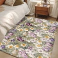 thumbnail image 4 of Dark Sage Green Botanical Area Rugs 3'x5', Small Throw Rugs for Living Room Bedroom, Spring Floral Summer Botanical Retro Indoor Outdoor Rug Non-Slip Low Pile Carpet Runner Reversible Floor Mats, 4 of 8