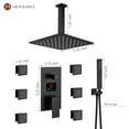 thumbnail image 3 of Mondawe Digital Display Shower Faucet Set System 12" Wall/Ceiling Mount Rain Thermostatic Rainfall Head with Handheld Shower and 6 Body jet, 3 of 12