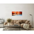 thumbnail image 4 of 3 Panels Beach Pictures Wall Decor Beach at Sunset Ocean Pictures Print on Canvas Pictures of The Beach Decor for Bathroom for Beach Theme Home Stretched and Framed 12" x 16" x 3 Pieces, 4 of 6
