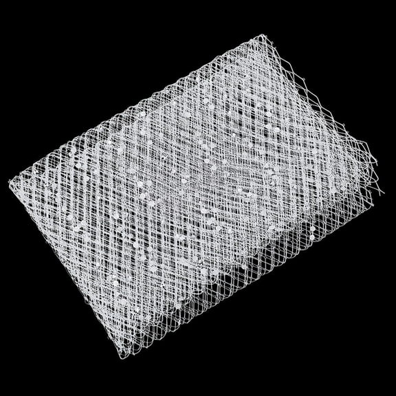 1 Yards Birdcage Veil Netting Fabric 16.7inch White Russian Millinery Netting Tulle Fabric Mesh Hat Veil with Clear Diamond for Wedding Decor DIY Bridal Veil Dress