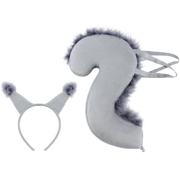 Slccxzc Squirrel Ears Shape Headband and Tail Set Animal Theme Party Accessory