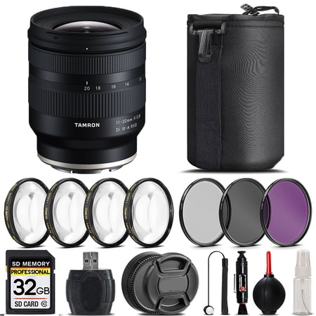 Tamron 11-20mm f/2.8 Di III-A RXD Lens for Sony E + 4PC Macro Kit + UV CPL FLD Filter - 32GB Kit