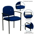 thumbnail image 6 of Flash Furniture Comfort Navy Fabric Stackable Steel Side Reception Chair with Arms, 6 of 13