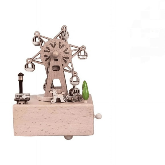 Wooden Music Box, Retro Trojan Music Box, Ornaments Educational Toys, Birthday Gift Home Decoration-Jinjin