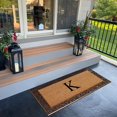thumbnail image 2 of A1HC Natural Coir and Rubber Paisley Monogrammed Doormat, 30"x60", Heavy Duty Outdoor Front Door Mat, Durable Easy-Clean Bronze Rug, 2 of 6