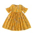 thumbnail image 4 of Summer Baby Girls Dress Casual Flower Infant Cute Floral Short Sleeve Dresses, 4 of 6
