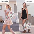 thumbnail image 6 of Large Capacity Tote Bag,Pioneer Flower Floral Print Pattern Handbag Fashion Luxury Tote Bag,15.7"x13"x 5.1" Inches,Laptop Compatible, 6 of 6