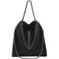 thumbnail image 1 of LHSHID Vegan Leather Hobo Bag for Women PU Leather Shoulder Bag Large Handbag Totes Trendy Chain Purse Top Handle Bag, 1 of 7