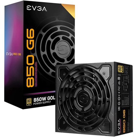 EVGA Supernova 850 G6, 80 Plus Gold 850W, Fully Modular, Eco Mode with FDB Fan, 10 Year Warranty, Includes Power ON Self Tester, Compact 140mm Size, Power Supply 220-G6-0850-X1