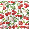 thumbnail image 6 of Cherry Shower Curtain Summer Fruit Shower Curtain with 12 Hooks Cute Aesthetic Pink Floral Green Leaf Fruit Cherry Bathroom Decor Waterproof Fabric Shower Curtain, 72×72 Inch, 6 of 6
