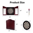 thumbnail image 3 of GSE Games & Sports Expert Deluxe Solid Wood Classic Dartboard Cabinet Set with Sisal Fiber Dartboard, Dart Scoreboard and 6 Steel Tip Darts for Target Game Indoor Game (Dark Cherry), 3 of 8