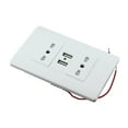 White Embedded Italy Chile Plug Usb C Wall Socket, 16A Power Strip