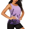 thumbnail image 2 of Lsque Lavender Roses Arrangement Printed Workout Tank Tops for Women, Athletic Sports Tank Tops, Compression Sleeveless Dry Fit Shirts,Sleeveless Yoga Shirt-Large, 2 of 9