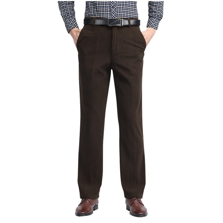 men's winter dress pants Royisotas for Men Big and Tall with Pockets Formal Business Button Casual Mens Pants 36R.Material uL_07102026 Windflower - Long-Sleeve Sweetheart Color:Red Scarlet