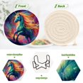 thumbnail image 4 of 6 Pcs Unicorn Drink Coasters with Holder Absorbent Coaster Sets Cup Heat-Resistant Hot Pads Mats for Bar Table Protection, 4 of 7