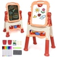 thumbnail image 5 of Kids Easel for Toddlers Age 3+, Art Magnetic White Board & Chalkboard Double Side Adjustable Stand, Drawing Writing Learning Educational Toy for 3 4 5 Year Boys Girl Birthday Gifts, Pink, 5 of 7