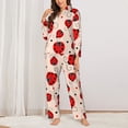 thumbnail image 2 of Picia Red Ladybug Pattern Women’s Long-Sleeve Sleepwear Set - Soft 2-Piece Loungewear with Pockets, Comfy PJs for Relaxing Nights-Medium, 2 of 7