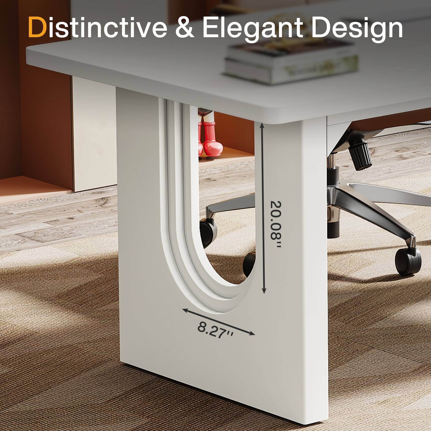 Tribesigns Modern Executive Desk, 70.9" Large Office Computer Desk, Conference Table Meeting Room Table, Simple Workstation Business Furniture for Home Office, White
