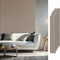 Easy4Home 4Pcs Wood Soundproof Wall Panels 94.5" x 12.6" Wood Slat Acoustic Panels, Walnut