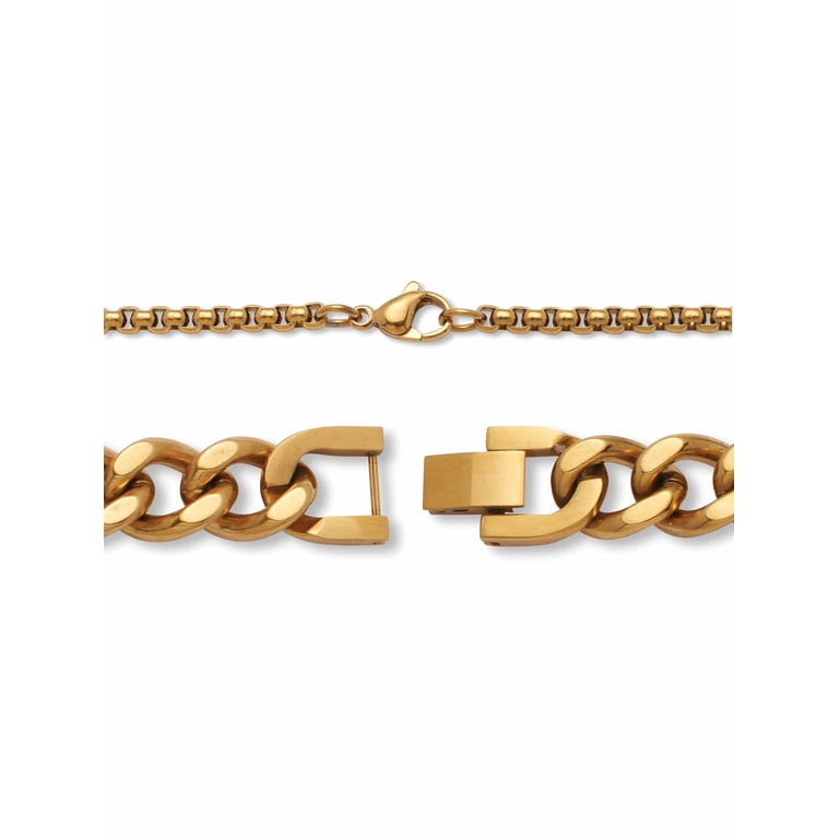 American Exchange Men's Gold Ion-Plated Cross Pendant Necklace and