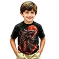 thumbnail image 3 of Ulitacool Girls Tops Short Sleeve O Neck Cartoon Prints Tee 8-9 Years Black, 3 of 3