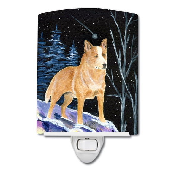 Starry Night Australian Cattle Dog Ceramic Night Light