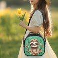 thumbnail image 3 of Yspwyqan Floral Sloth Print Kids Insulated Lunch Tote Double-Insulated Lunch Bag Holds Lunch Box, Water Bottle, & Snacks Easy to Clean Suitable for Preschool and Elementary School Age Children, 3 of 6